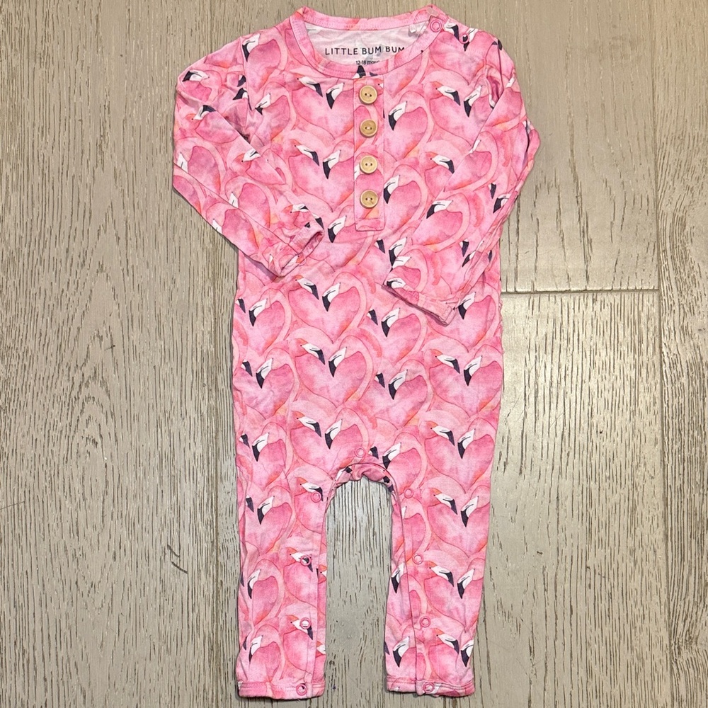 Little Bum Bums Pink Flamingo Kids One Piece